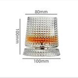 360 Degrees Rotating Crystal Whiskey Glass