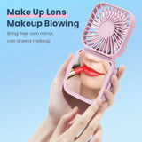500mAh USB Rechargeable Handheld Portable Fan with Mirror