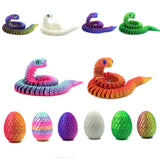 3D Printed Rotating Moveable Stress Relief Action Figure Snake And  Egg