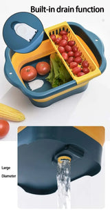 Silicone Foldable Strainer For Fruit Or Vegetables With Strainer