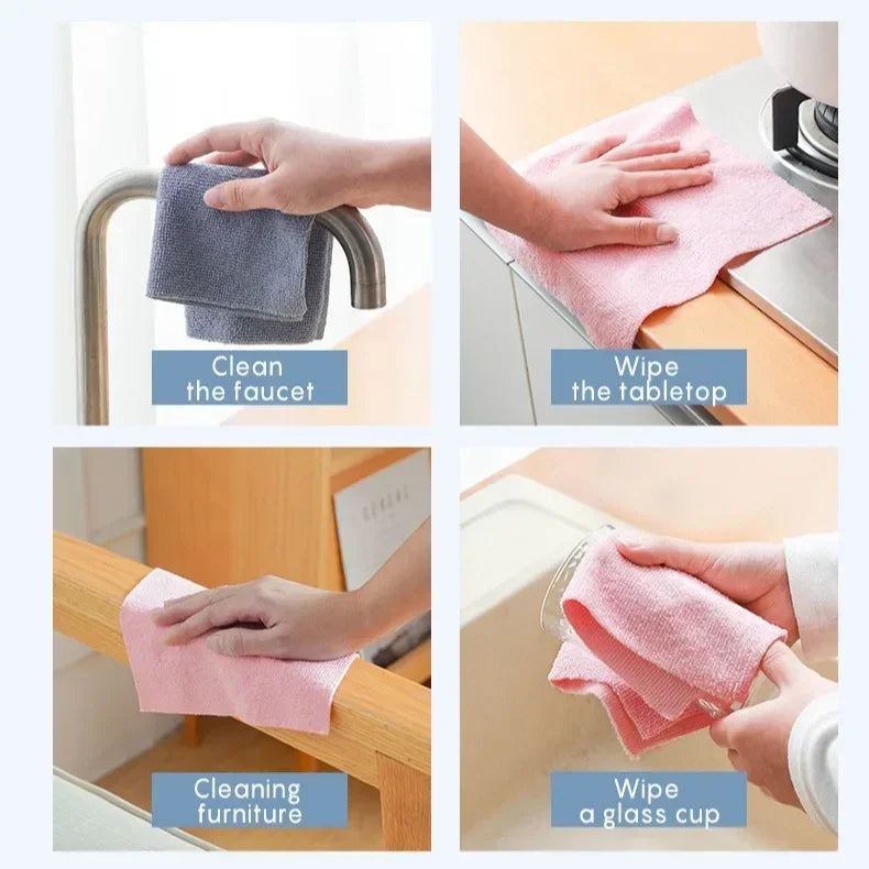 20 Reusable Microfiber Cleaning Sheets Per Towel Rolls