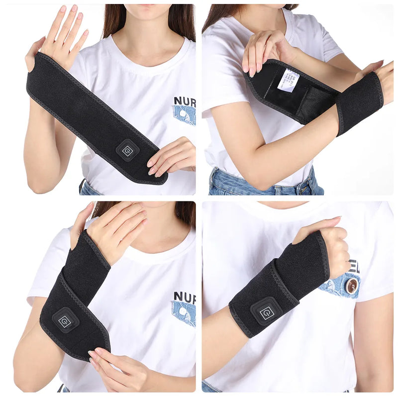 Heated Wristband Support Brace For Pain Relief Therapy.