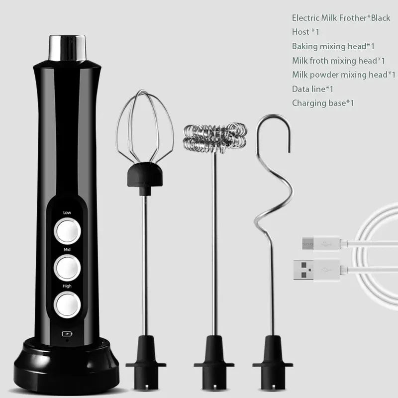 3 In 1 High Speed USB Rechargeable Milk Frother