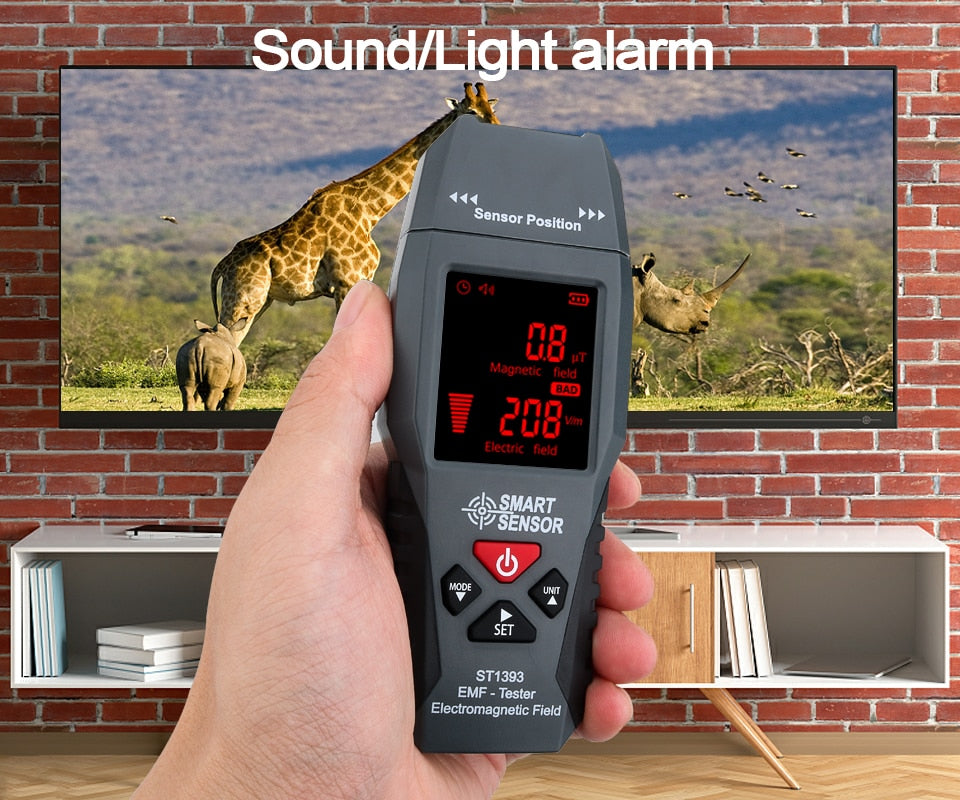 Professional Digital Electromagnetic, Radiation Tester Magnetic Electric Strength EMF Detector with Temperature Measurement