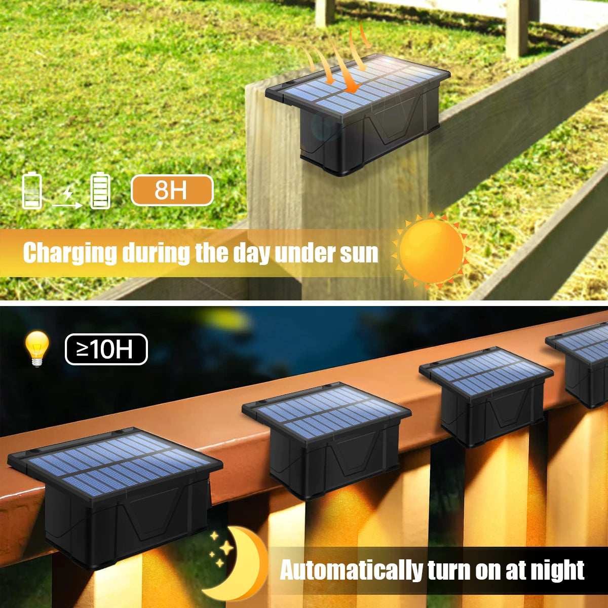 Waterproof Solar RGB Or Yellow Lights for Step Fence Or Railing