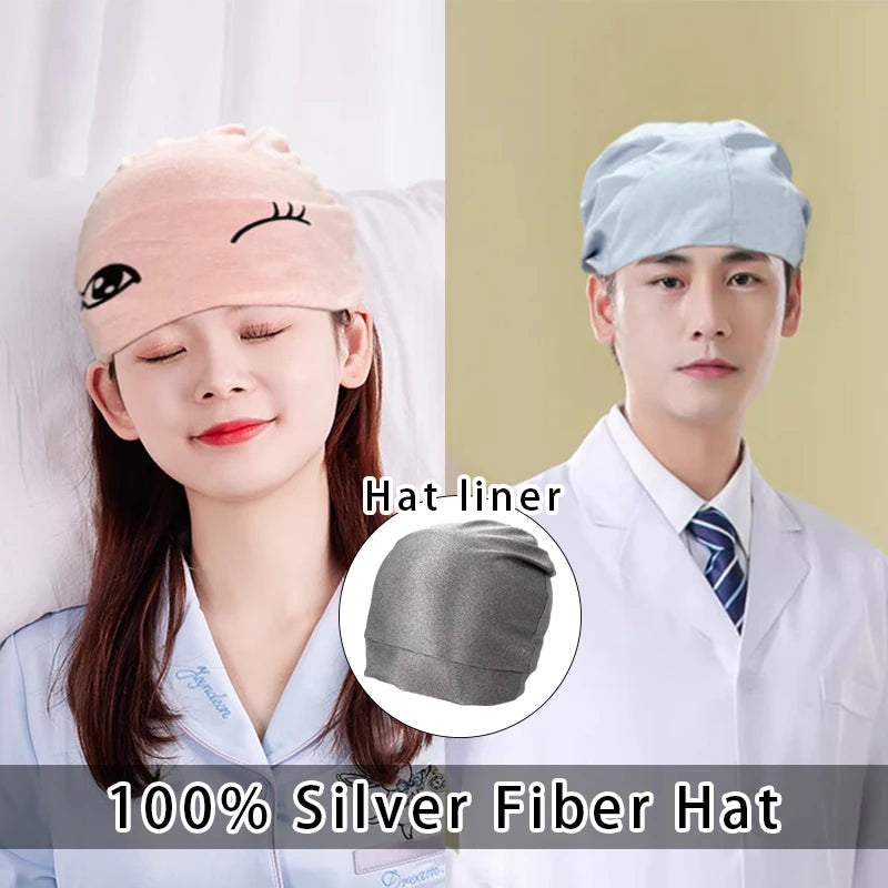 Men Or Women's 100% Silver Fiber Anti Radiation Electromagnetic Wave Shielding Beanies