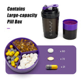 500/600Ml 7 Day Travel /Vitamin/Pillbox Organizer Water Bottle.