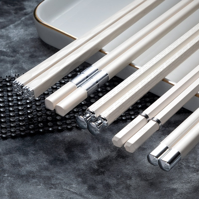 5 Pairs of reusable metal chopsticks