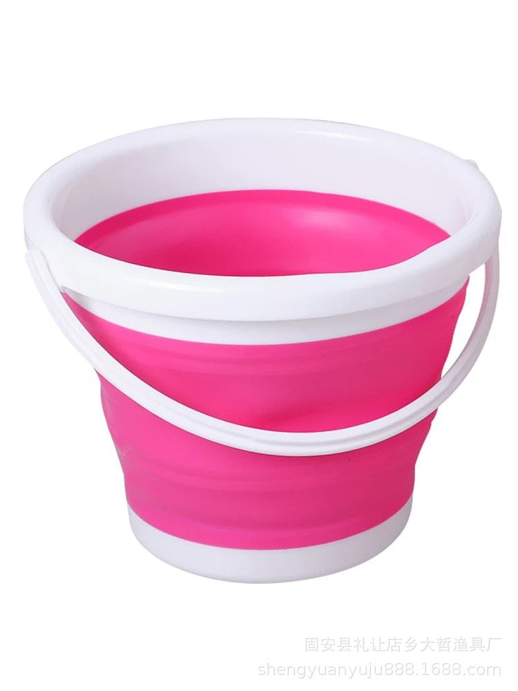 10L/5L/3L Collapsible silicone washing bucket with lid.