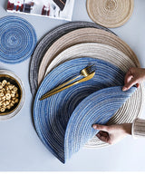 6pcs Round Woven Anti Slip Placemats Or Coasters