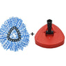 1 SET Triangular Spin Mop Base Head with Replacement Microfiber Pad