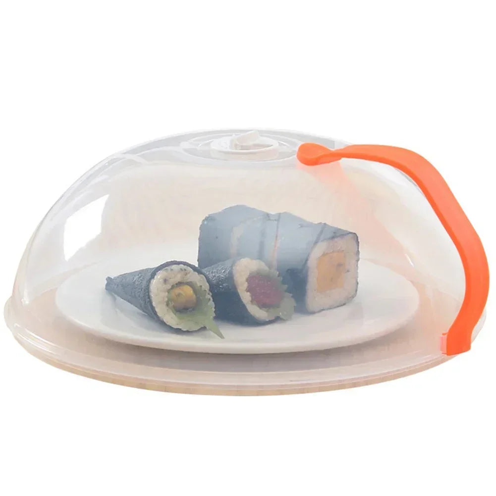 Microwave Transparent Plate Cover With Steam Vent And Handle