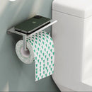 Aluminum Wall Mount Toilet Paper Holder With Phone Shelf Accessories