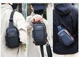 Men's Anti Theft USB Charging Crossbody Bag
