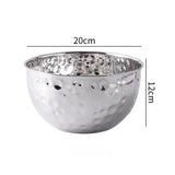 Stainless Steel Hammer Point Fruit Or Mixing Bowl