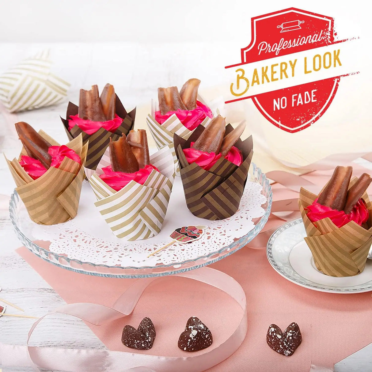 100pcs Oilproof Tulip Muffin Cupcake Liners