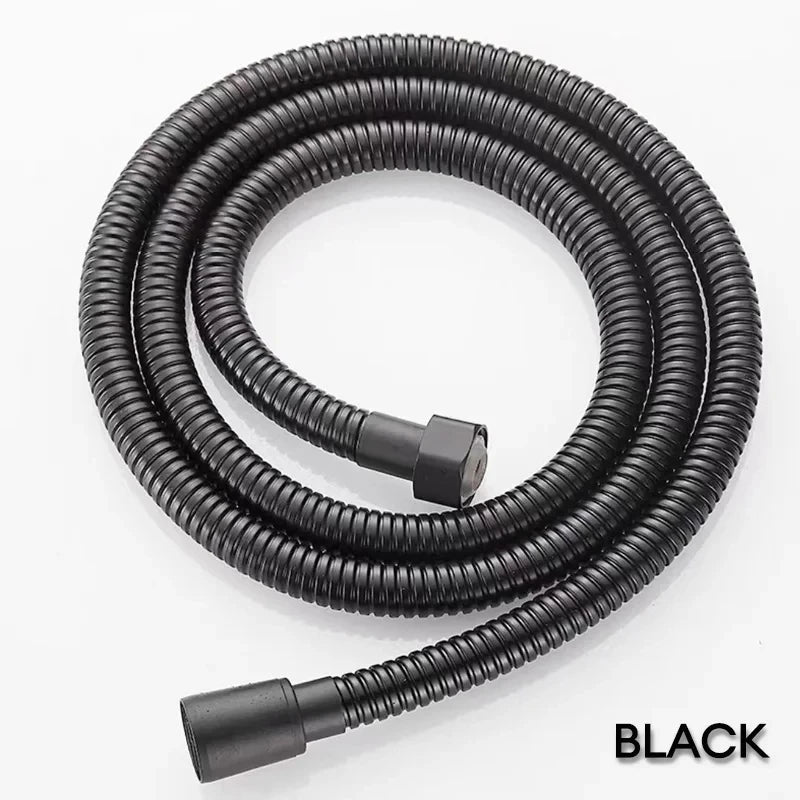 Black/Chrome Stainless Steel Flexible Shower Hose