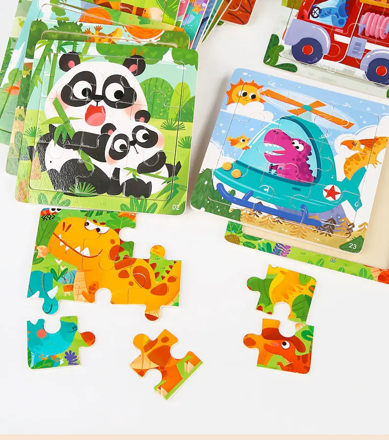 11x11cm Wooden 3d Cartoon Puzzle