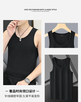 Men's Ice Silk Bamboo Knot Sleeveless Summer Mesh T Shirt