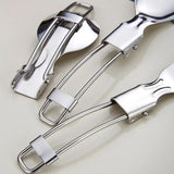 Stainless Steel Folding Spoon Fork Set With Case