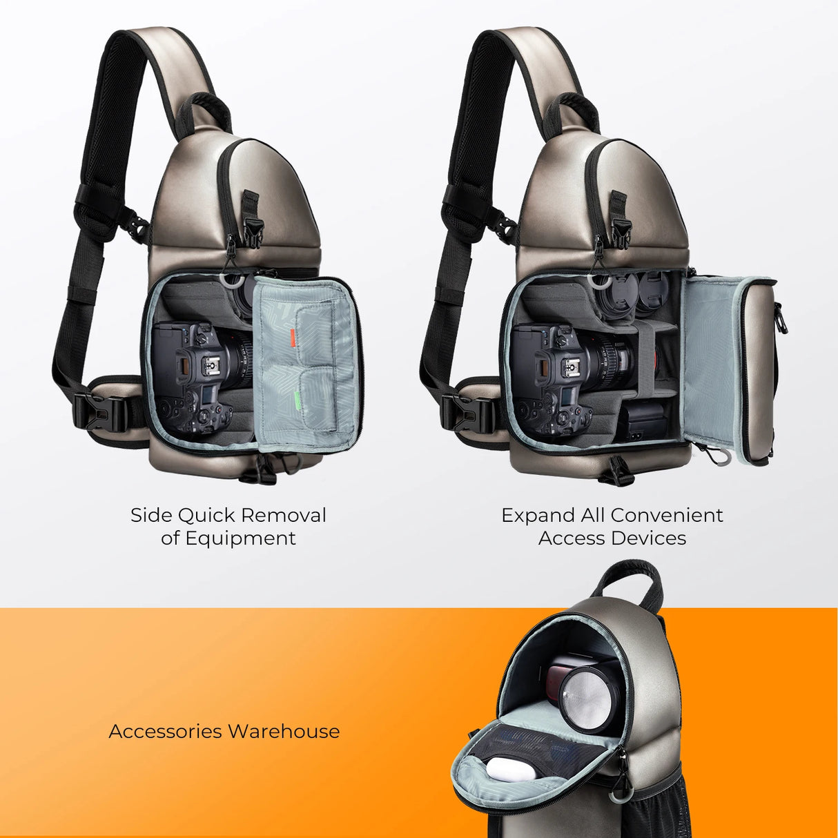 K&F Concept Waterproof 10L DSLR/SLR Sling Camera Backpack