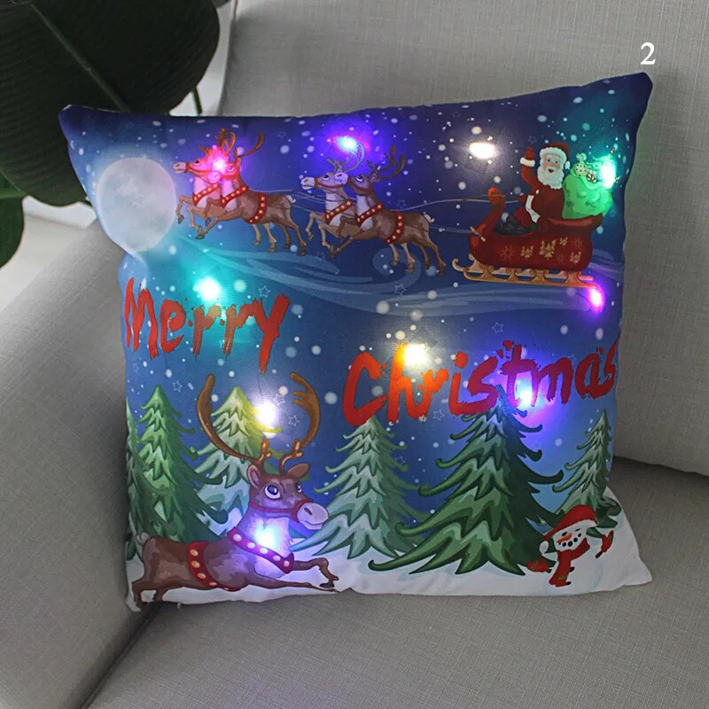 LED Christmas Pillowcase Cushion Covers.