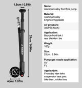X-TIGER 25cm Portable High-pressure 300psi Bike Air Pump with Gauge
