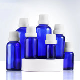 Refillable 5-100ML Blue Glass Bottle With Dropper For Liquid Essential Oils