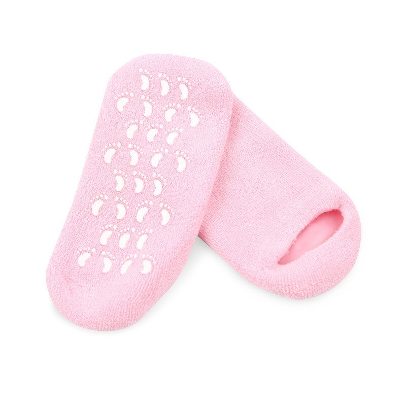 Silicon Gel Socks.  Moisturizes and softens cracked feet.
