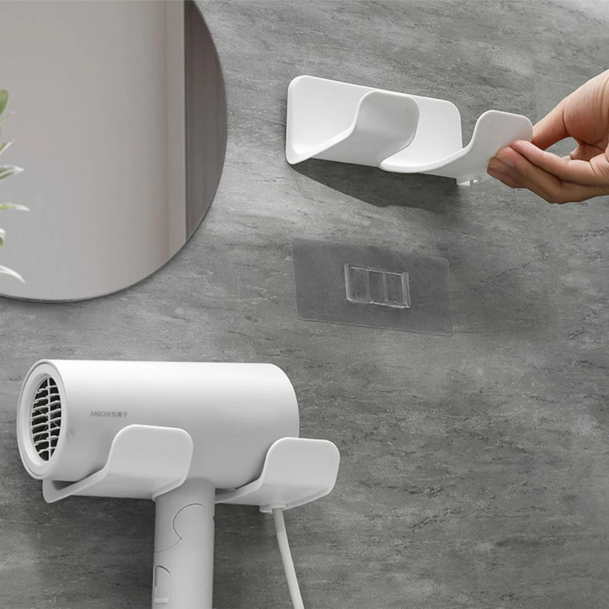 Wall Mounted Hair Straightener/Hair Dryer Holder.