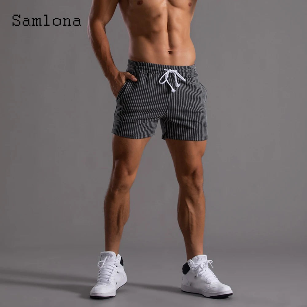Men's Leisure Shorts With Lace Up And Pockets