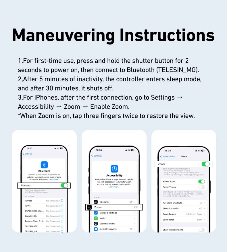 TELESIN Magnetic Phone Camera Holder With Remote Control For iPhone And Samsung
