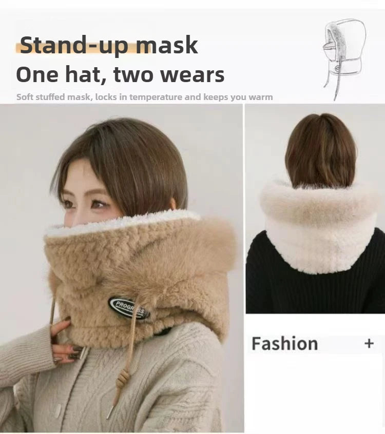 Winter Plush Warm Thick Hood with Scarf