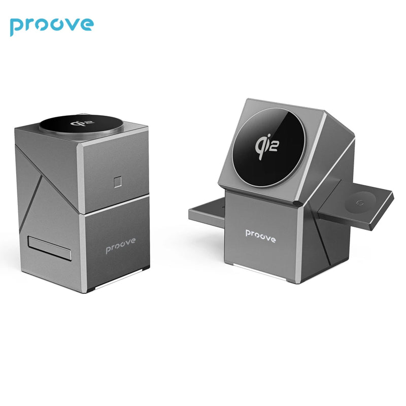 Proove Iron Hide QI2 3in1 15W Fast Wireless Charging Autorotation For Watches Or Earphones