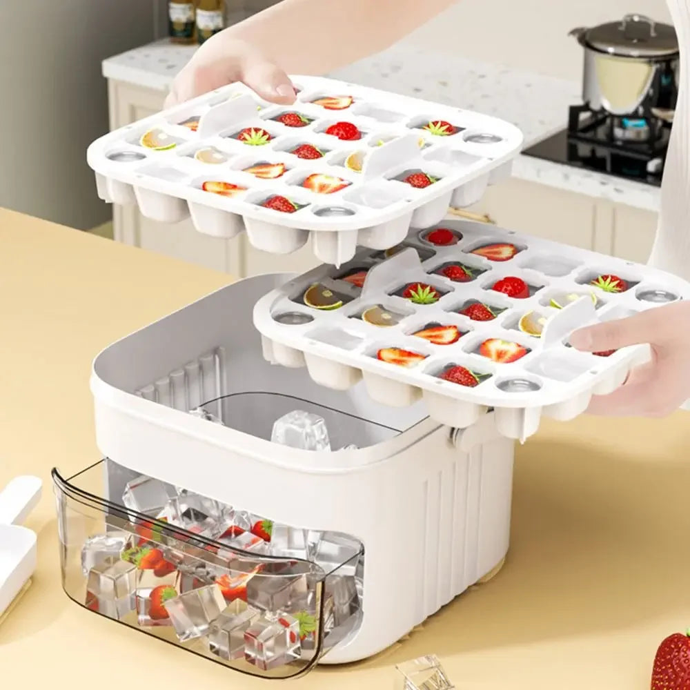 50-cube Double-layer Ice Cube Machine With Easy-To-Press Lid