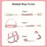 2 In 1 Toddler Reflective Wrist Link Walking Harness