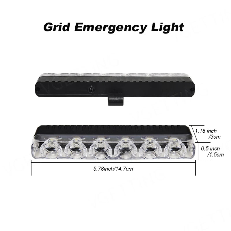 4X6 Wireless Remote Led Car Grid Emergency Lights