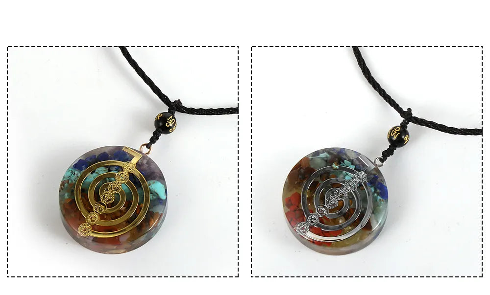 Energy Generator Orgonite Meditation Balanced Chakras Pendant Necklace