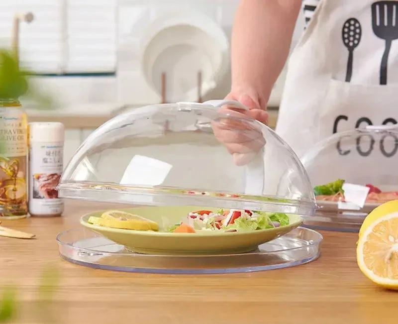 Microwave Transparent Plate Cover With Steam Vent And Handle
