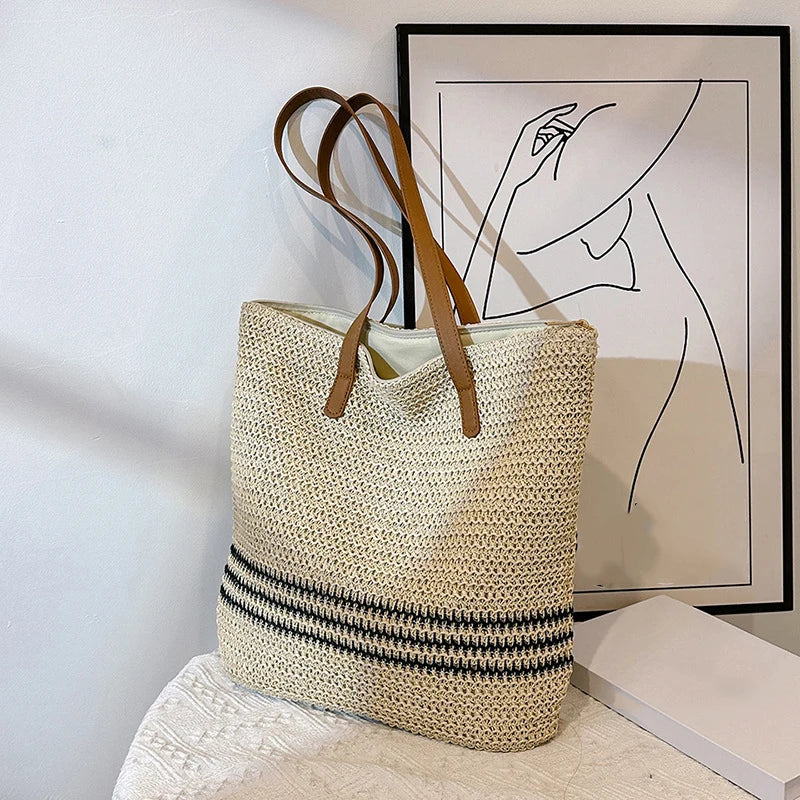 Women's Classic Straw Woven Beach Bag