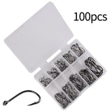 Aorace 100Pcs carbon steel circle fishing hooks.