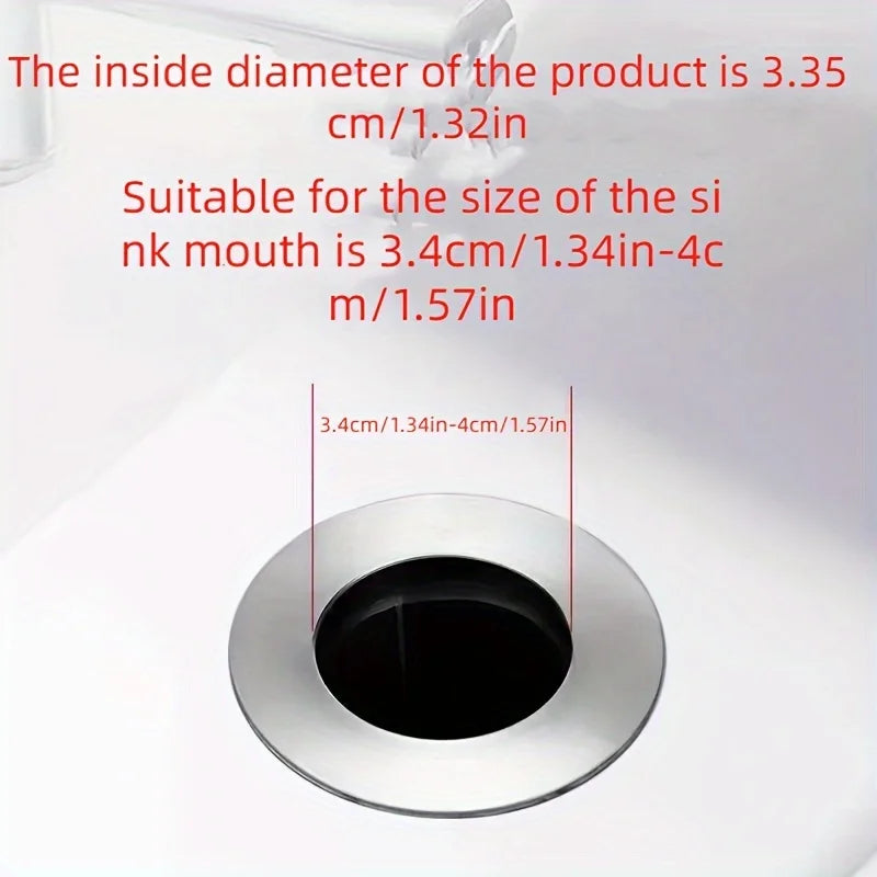 Universal Pop-up Chrome Drain Plug Sink Filter with Hair Catcher