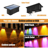 Waterproof Solar RGB Or Yellow Lights for Step Fence Or Railing