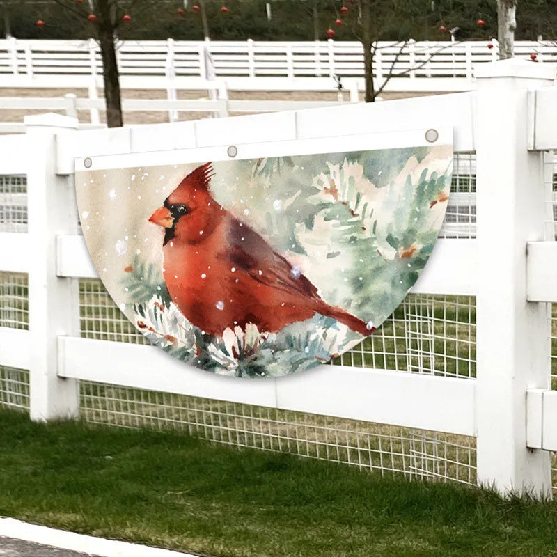 Outdoor Christmas Fan-shaped Flag Banner