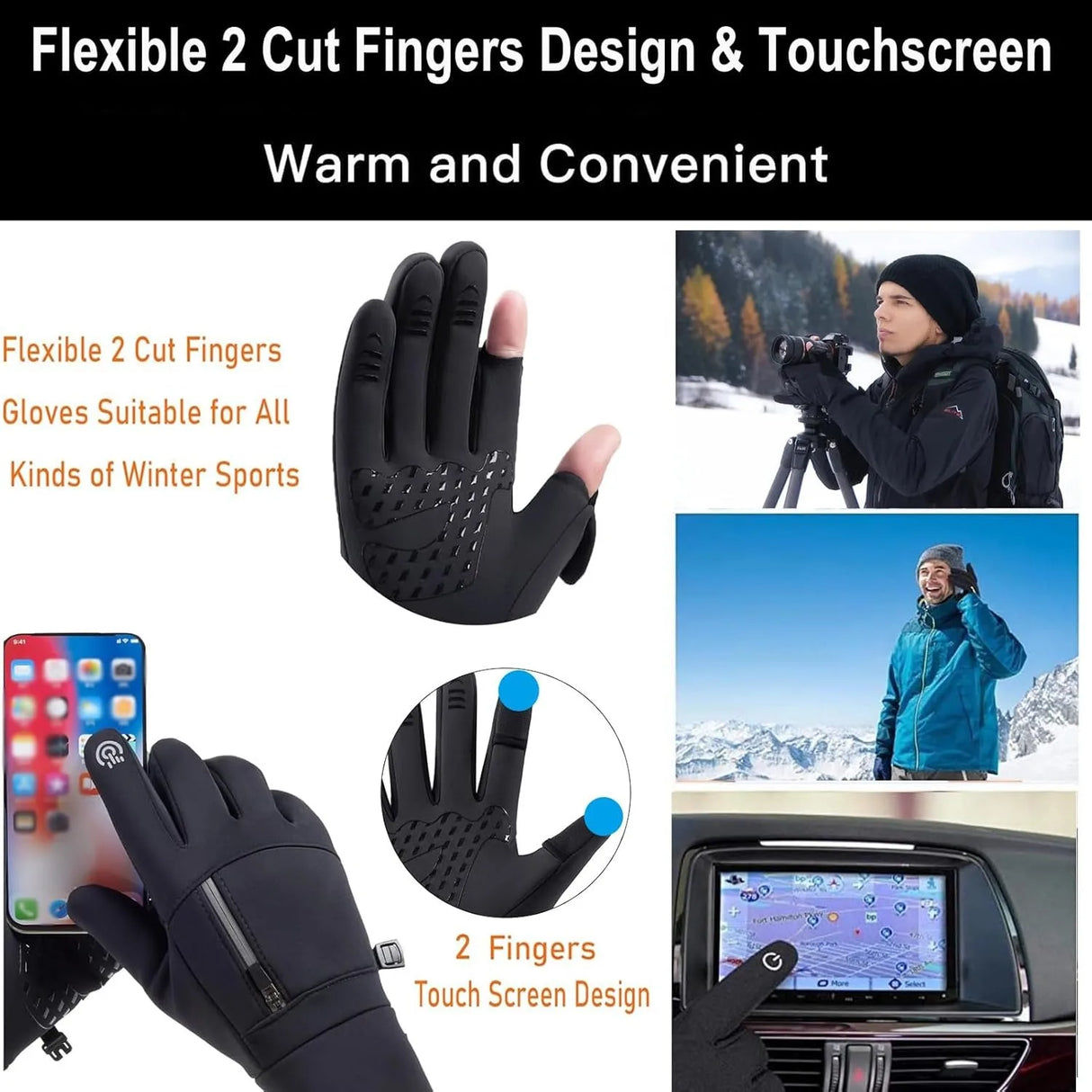 YANBIGUO Thermal Touch Screen Sport Gloves for Men Or Women