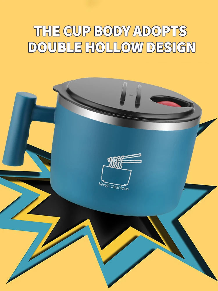 Stainless Steel Bowl With Lid For Instant Noodles