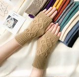 Women Or Men's Half Finger Soft Warm Wool Gloves