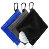 Square Microfiber Golf Ball Cleaning Towel With Carabiner