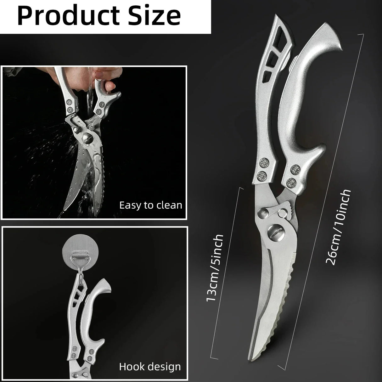 Stainless Steel Kitchen Scissors For Chicken Duck Fish Cutting