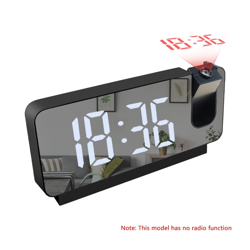 LED/USB Digital Desktop 2 Function Alarm Clock With Time Projector.